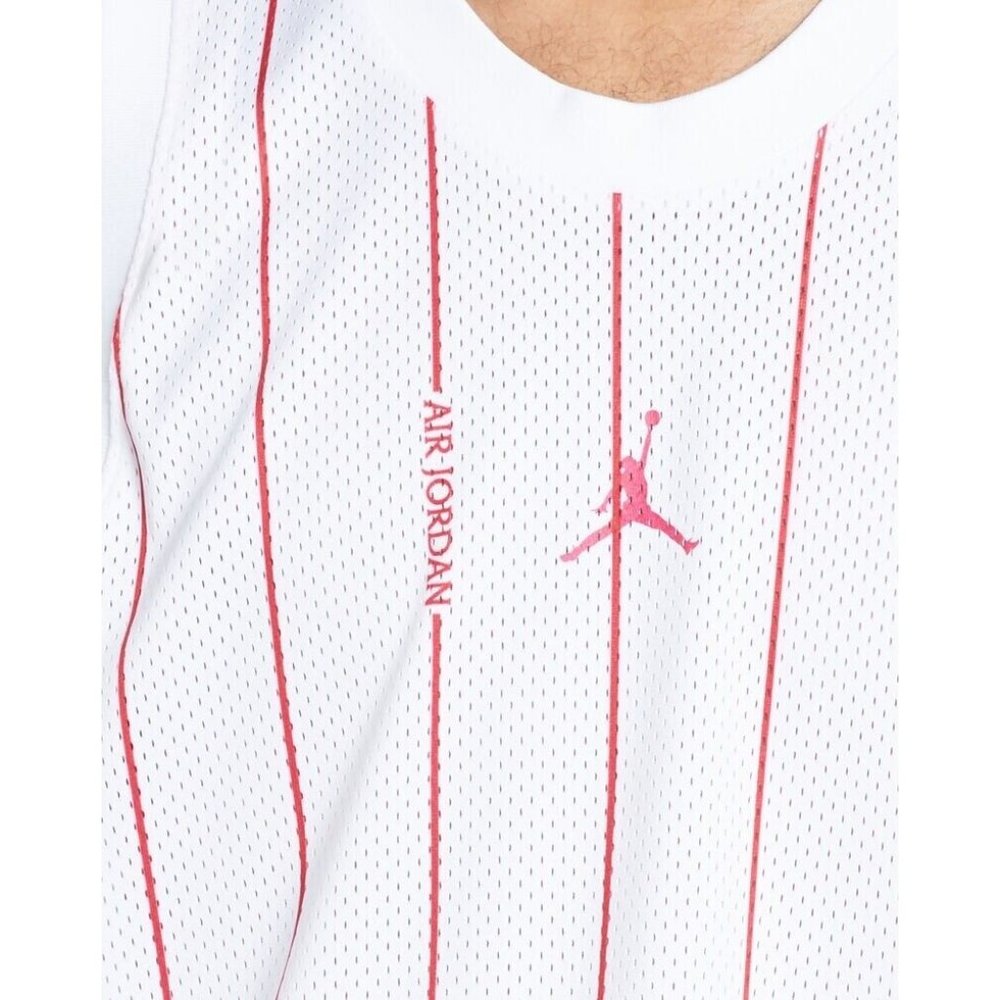 Nike Air Jordan Basketball Jersey Mens Size 3XL White Red Pinstripe Baseball NWT - Picture 3 of 9